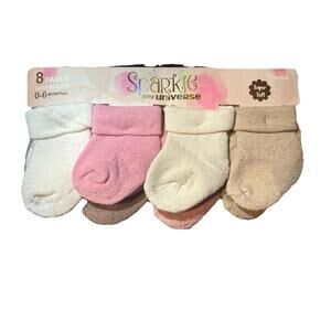 Sparkle Super Soft Ankle Socks 8 Pairs 0-6 Months Multicolor Unisex Baby